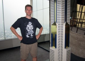 Ken shows off his new shirt, while simultaneously standing in and next to Thailand's tallest building. (Thanks for the new threads, Karen.)