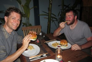 Ken finally gets the burger he's been craving, while Jeff goes right for the fries (can you blame him?).