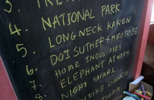 Tours available at our hotel. No, #5 is not a reference to my wife- the local Karen people put rings on girls' necks to stretch them. We generally avoid treating humans as tourist attractions and didn't opt for that excursion.