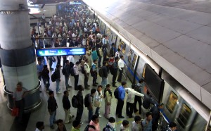The morning train in Delhi