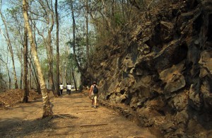 Karen walks through Hellfire Pass