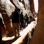 ... and hiking along ledges